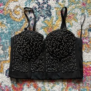 Black beaded corset